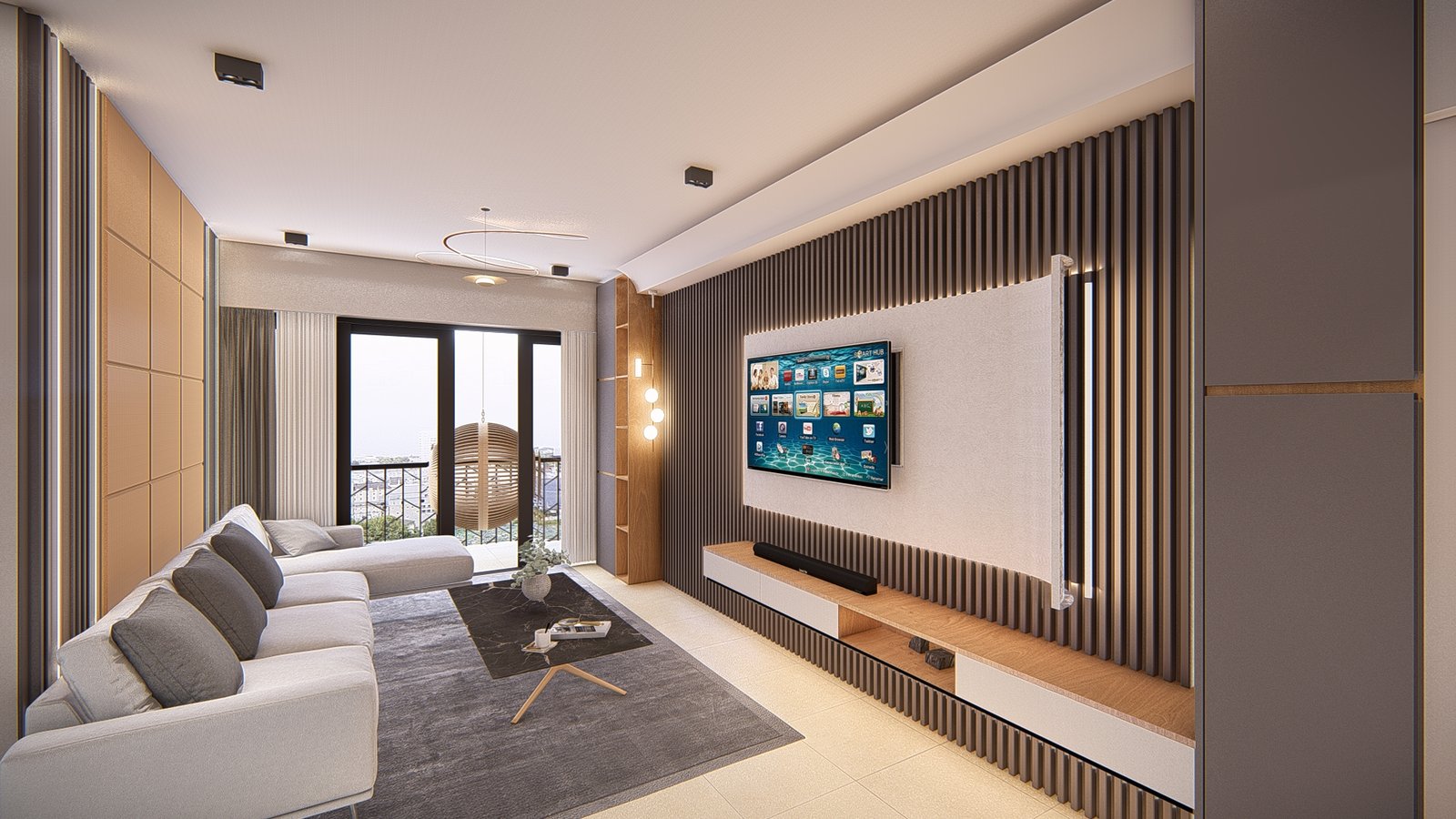 3D interior design prepared at ZA Construction and Interiors Dharwad office