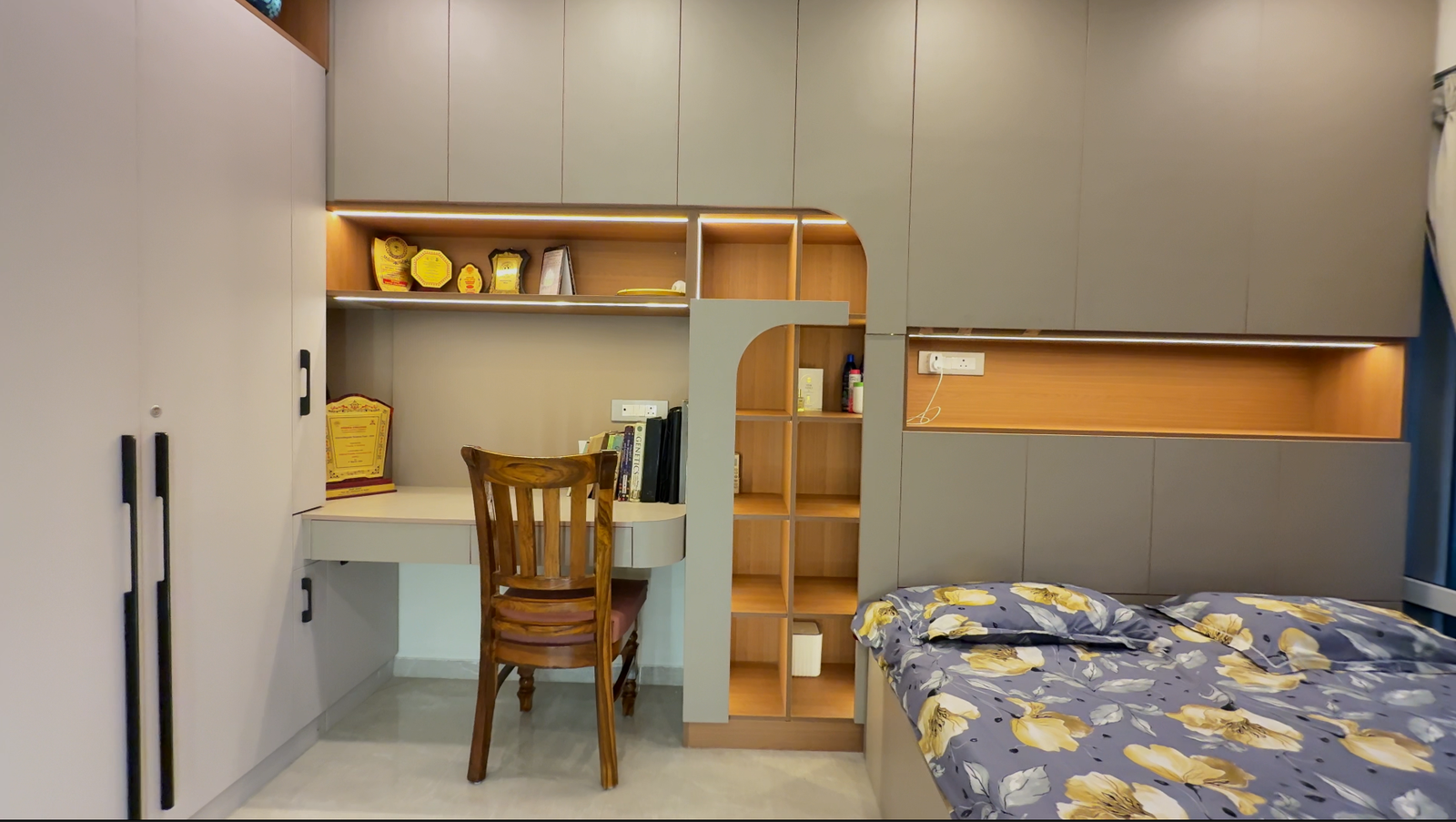 Completed bedroom interior by ZA Construction and Interiors