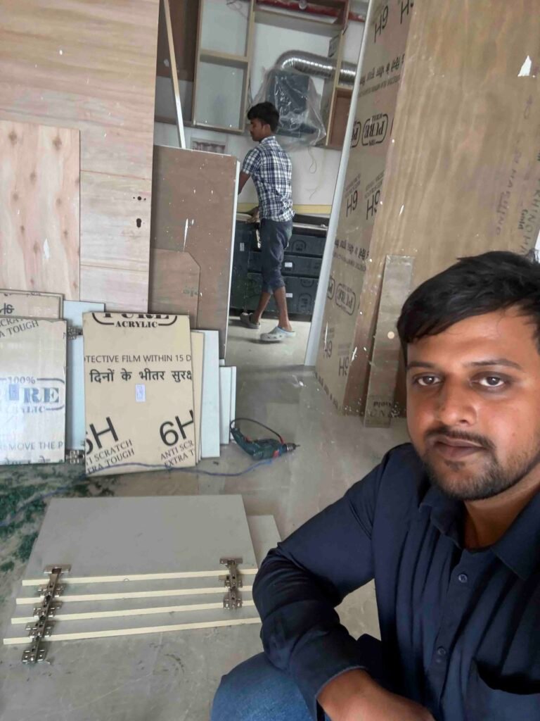 ZA Construction and Interiors team executing 3BHK interior in Pune